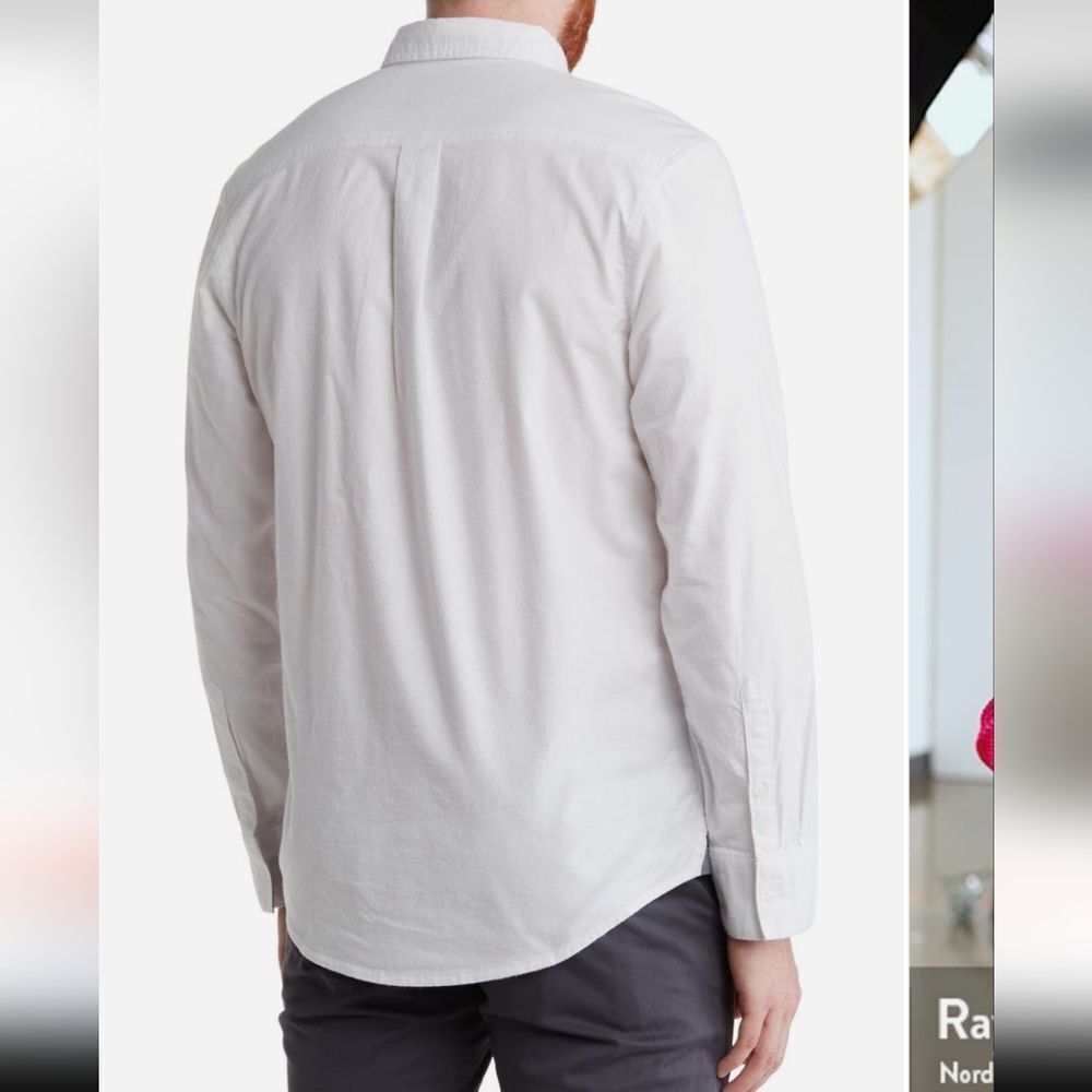 14th & Union Stretch COTTON Oxford Men's White Button-Down Shirt - Picture 2 of 5
